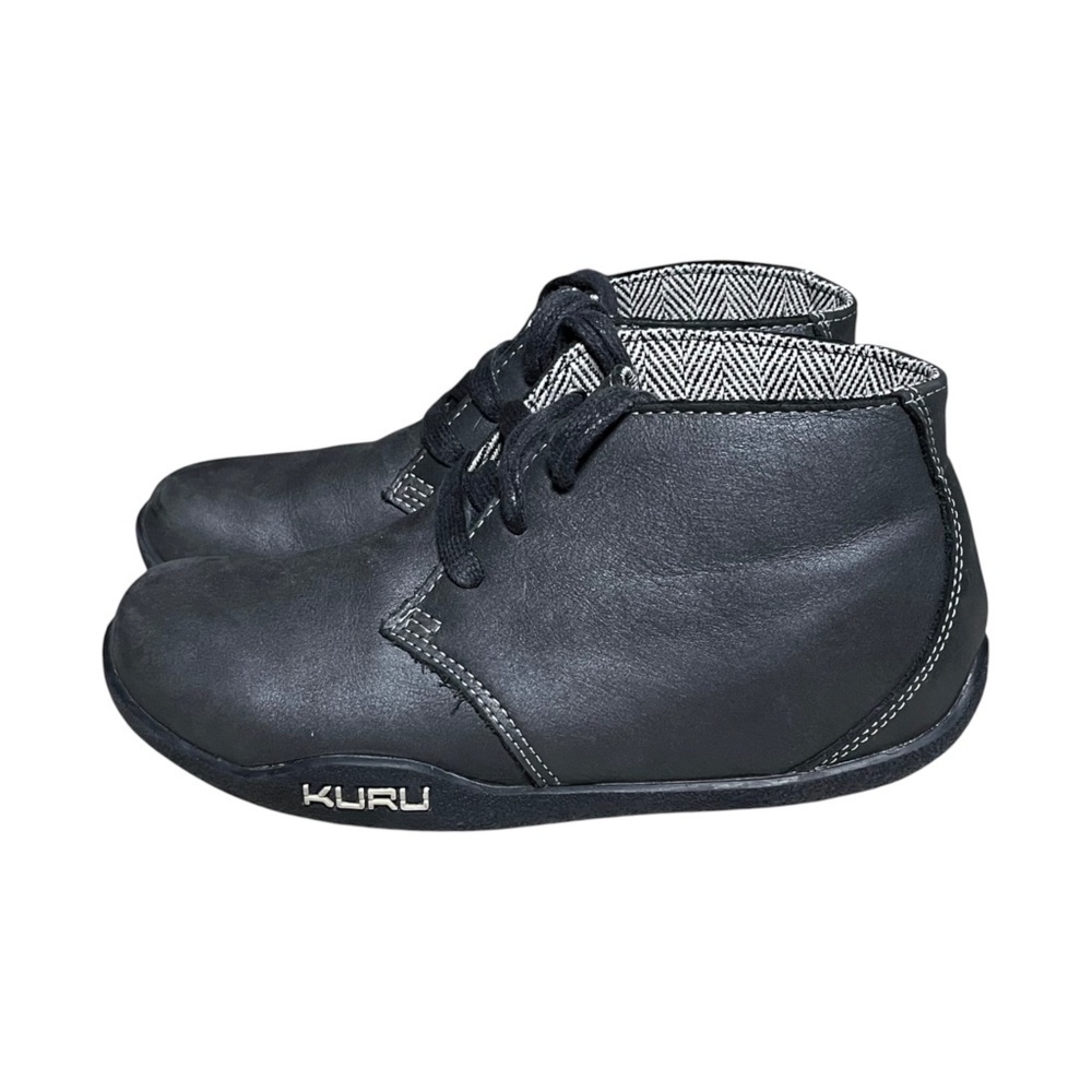 Kuru Aalto Chukka Boots Size 7 Women's Black Leather Desert Comfort Shoes Flats - Picture 4 of 11